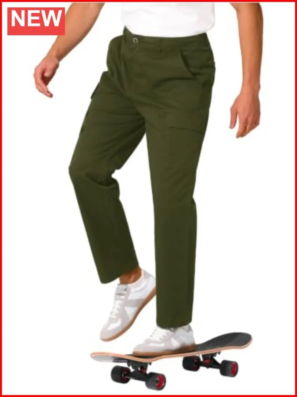 Men's Cargo Pants Relaxed Fit Stretch Tactical Pants with 6 Pockets